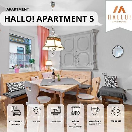 Sehr große Ferienwohnung in bester Lage mit großer Sonnenterrasse l Innenstadtnähe l 1 Minute zum Bahnhof l Große Küche l TV l Extra-WC l Free-WLAN l Willkommen im Hallo!-Apartment 5 Bad Wörishofen Exterior foto